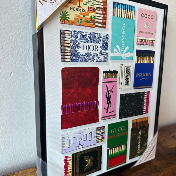 Luxury Designer Matchbooks Framed Canvas Art Wall Decor 11 x 14” NEW - Picture 4 of 4